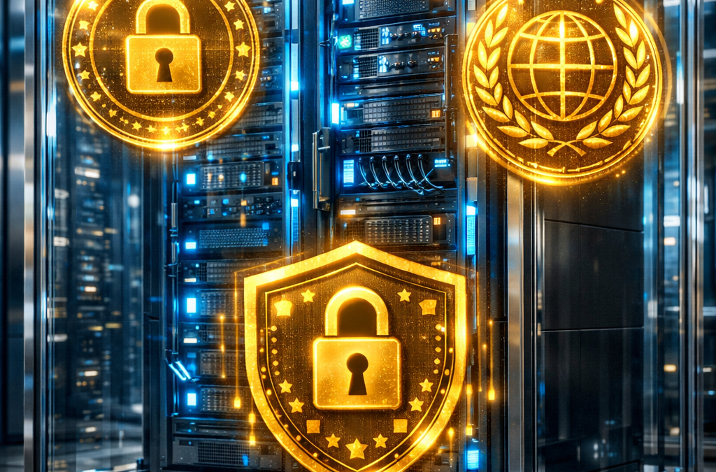 Interfaz tecnológica que muestra un registro inviolable de autoría humana para validar procesos generados por inteligencia artificial.